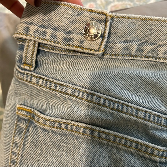 RE/DONE & PAM Mid Rise Wrap Jean Skirt Maliblue Size 27 - Picture 14 of 16